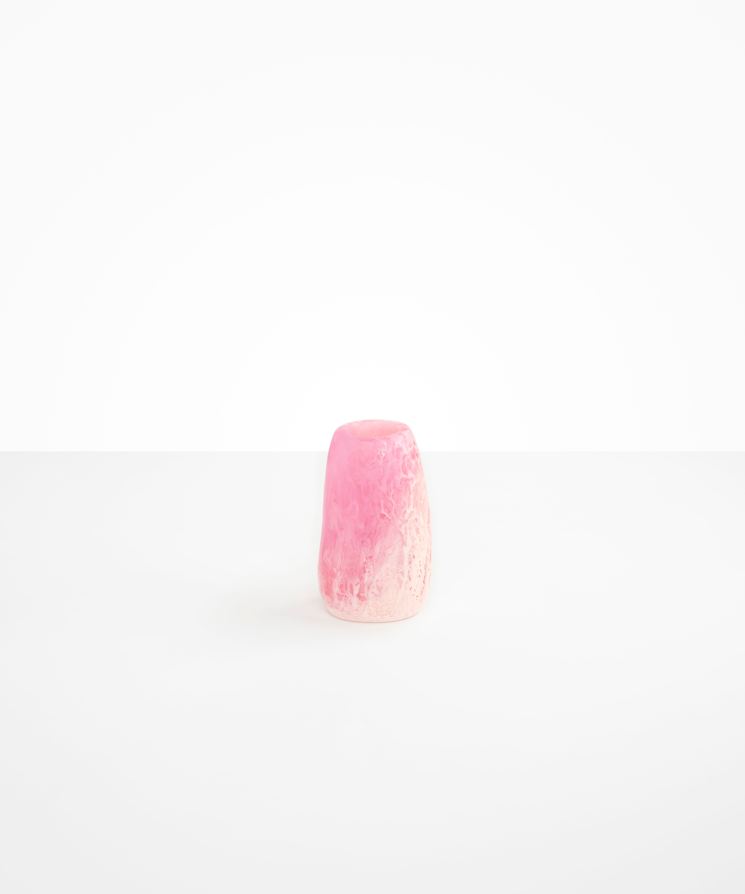 Small Pebble Vase in Shell Pink by Dinosaur Designs, hand-cast resin