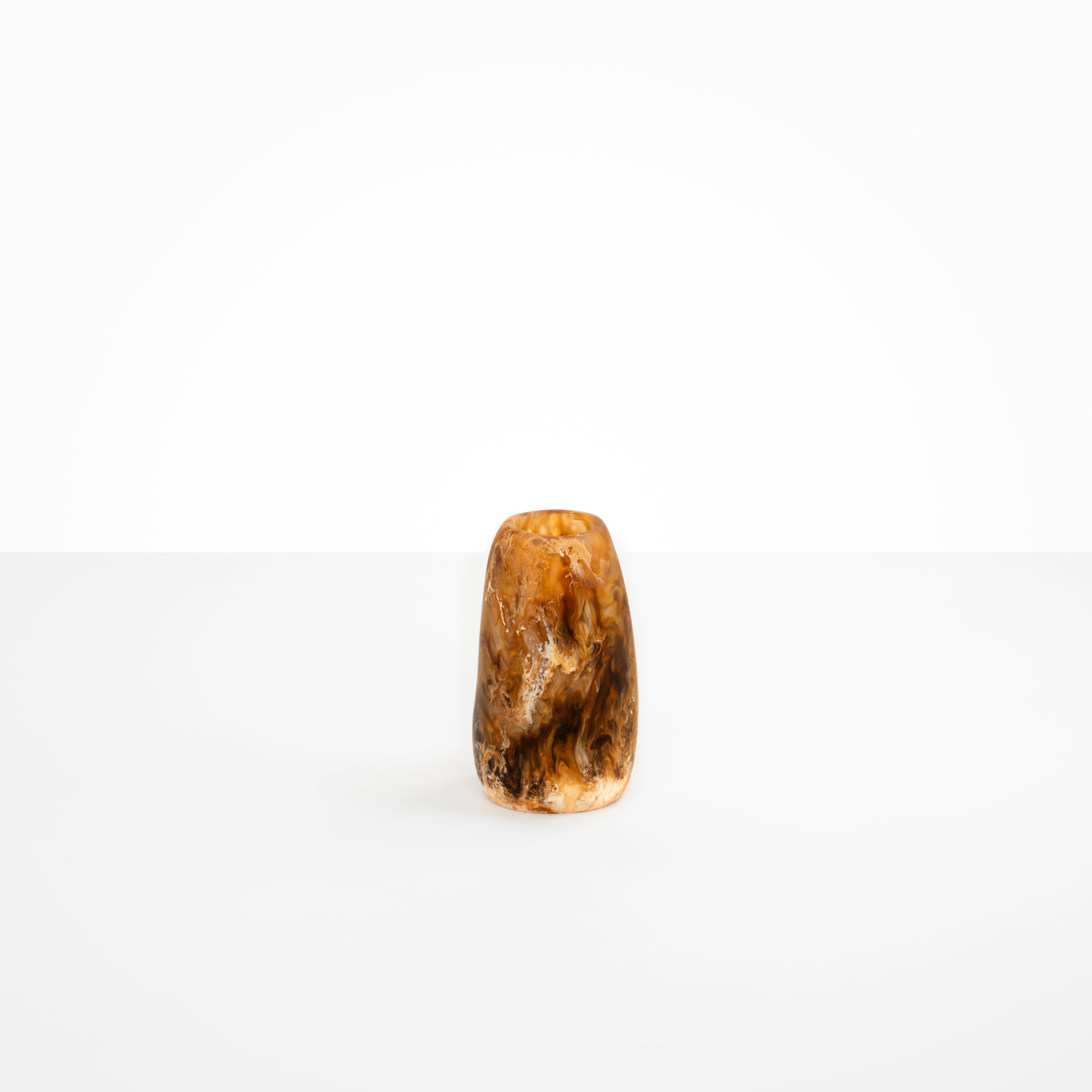 Small Pebble Vase in Light Horn by Dinosaur Designs, hand-cast resin