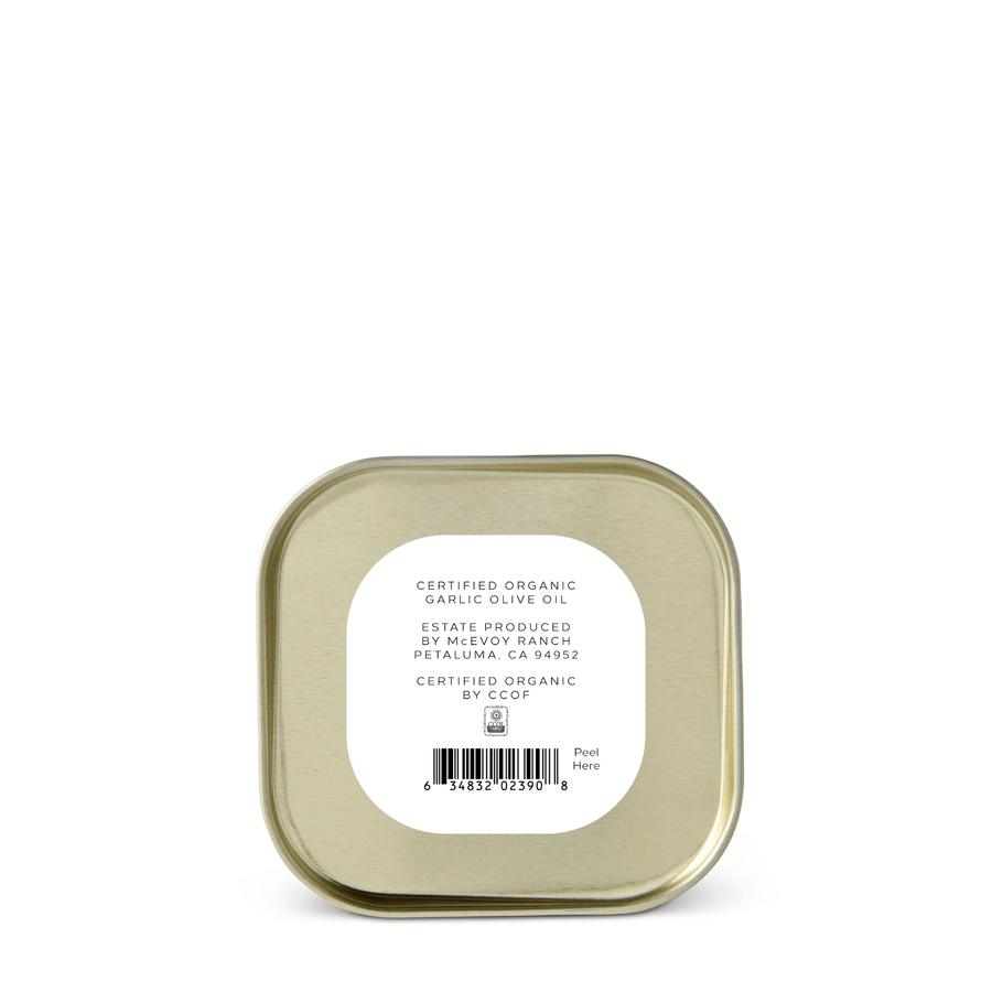Stripes Organic Garlic Olive Oil 200 ml tin base