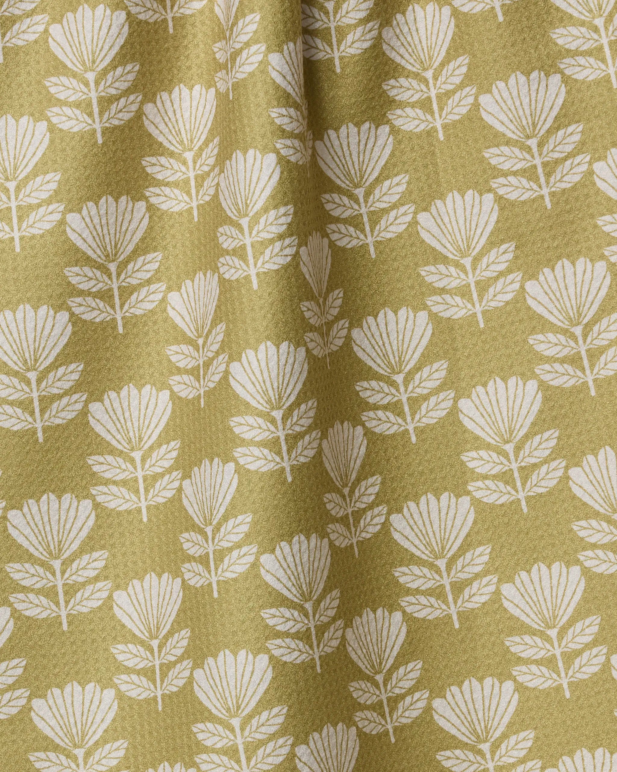 Ingrid tea towel, close detail of the Geoweave fabric and print