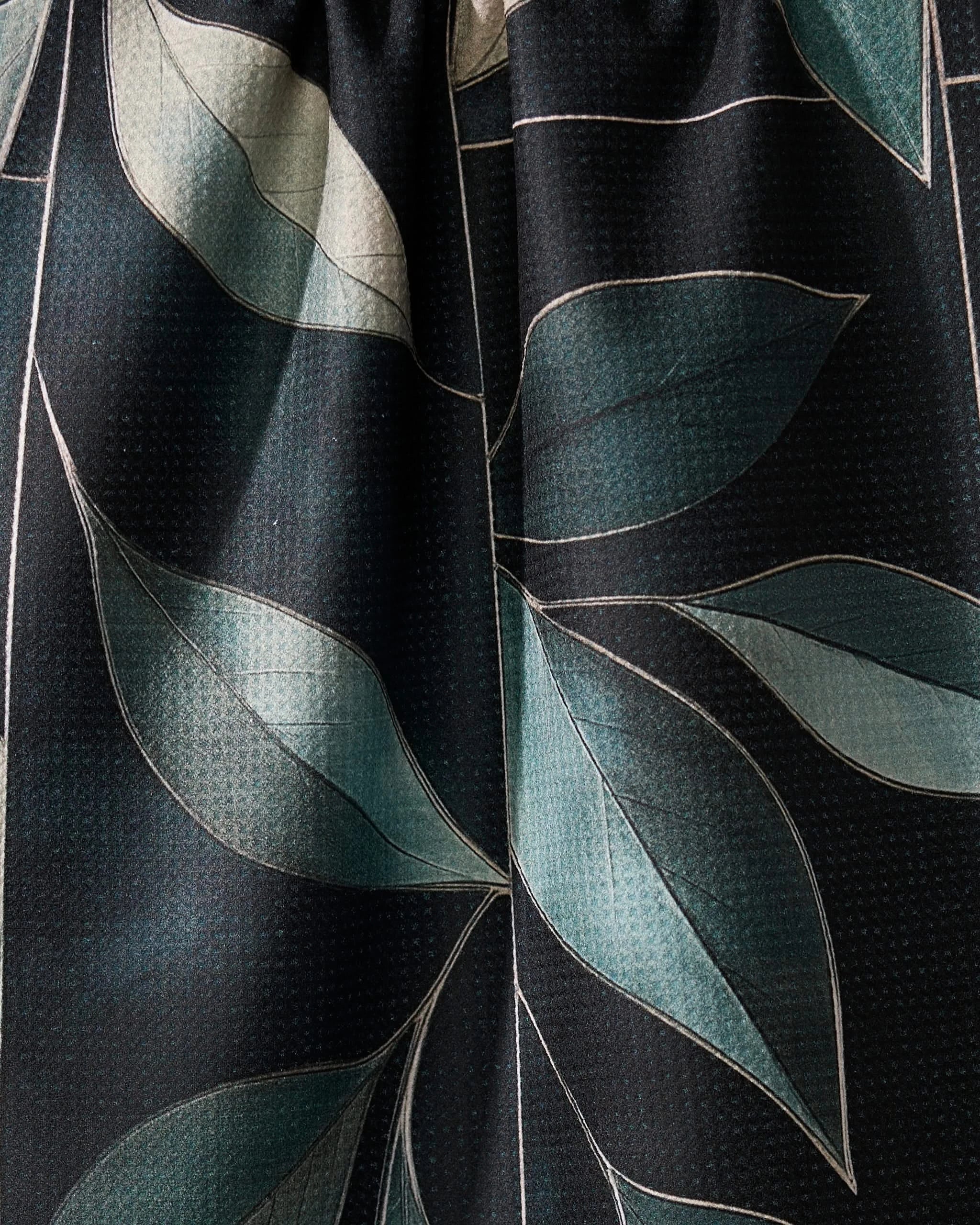 Modern Organic tea towel, close detail of the Geoweave fabric and print