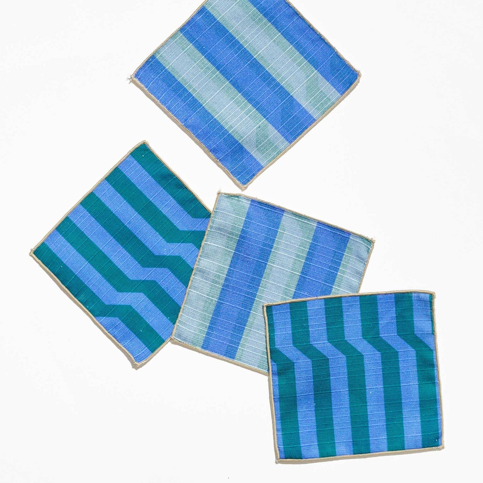 Stripe Cocktail Napkins in Marine, styled