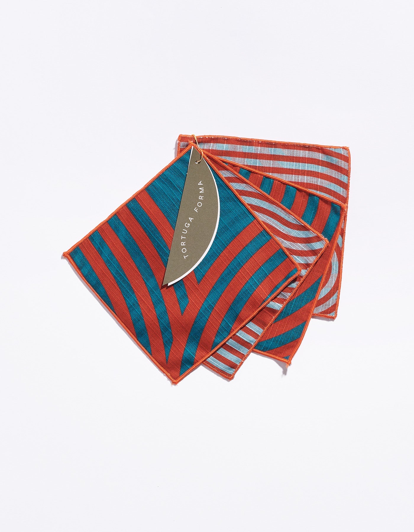 Comb Cocktail Napkins in Garnet, stacked