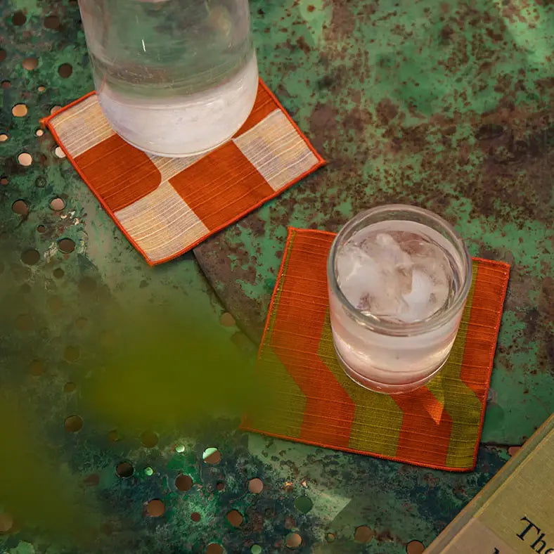 Stripe Cocktail Napkins - Vermillion