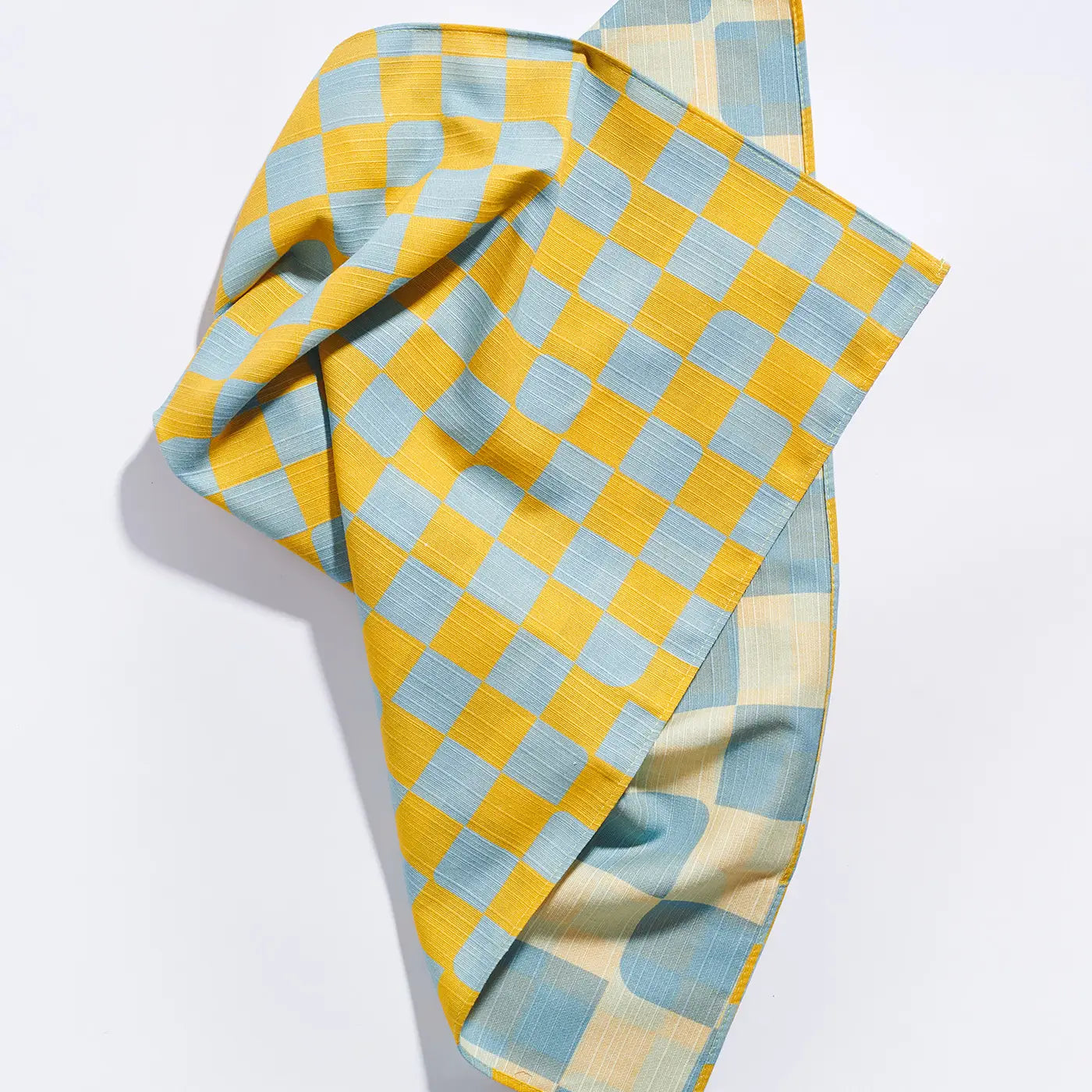 Checker Dinner Napkins - Sky