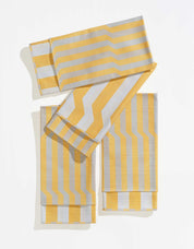 Stripe Dinner Napkins in Stonecrop, stacked