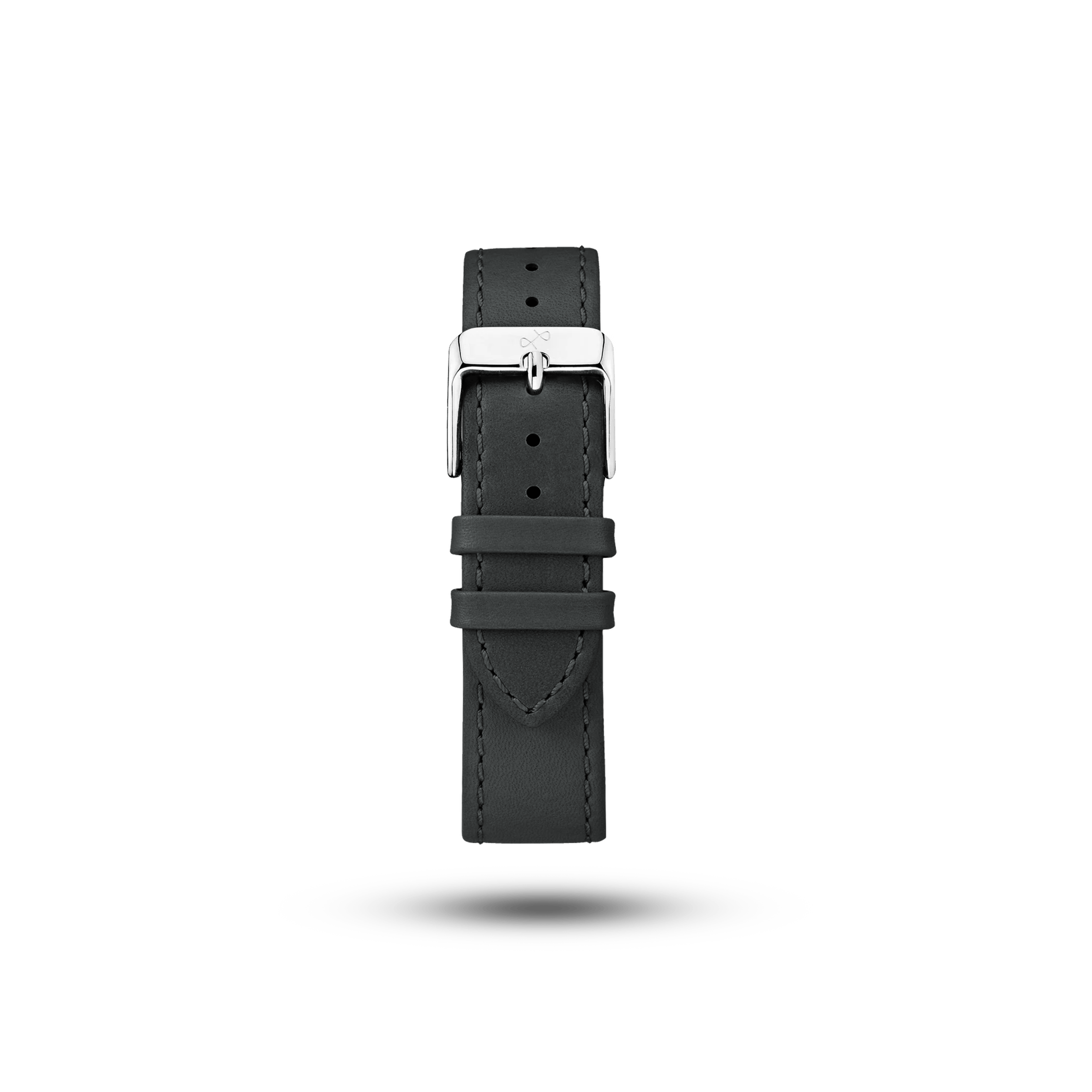 Leather (Classic) – Dark Grey watch strap by AV86, two-piece vintage leather with polished buckle