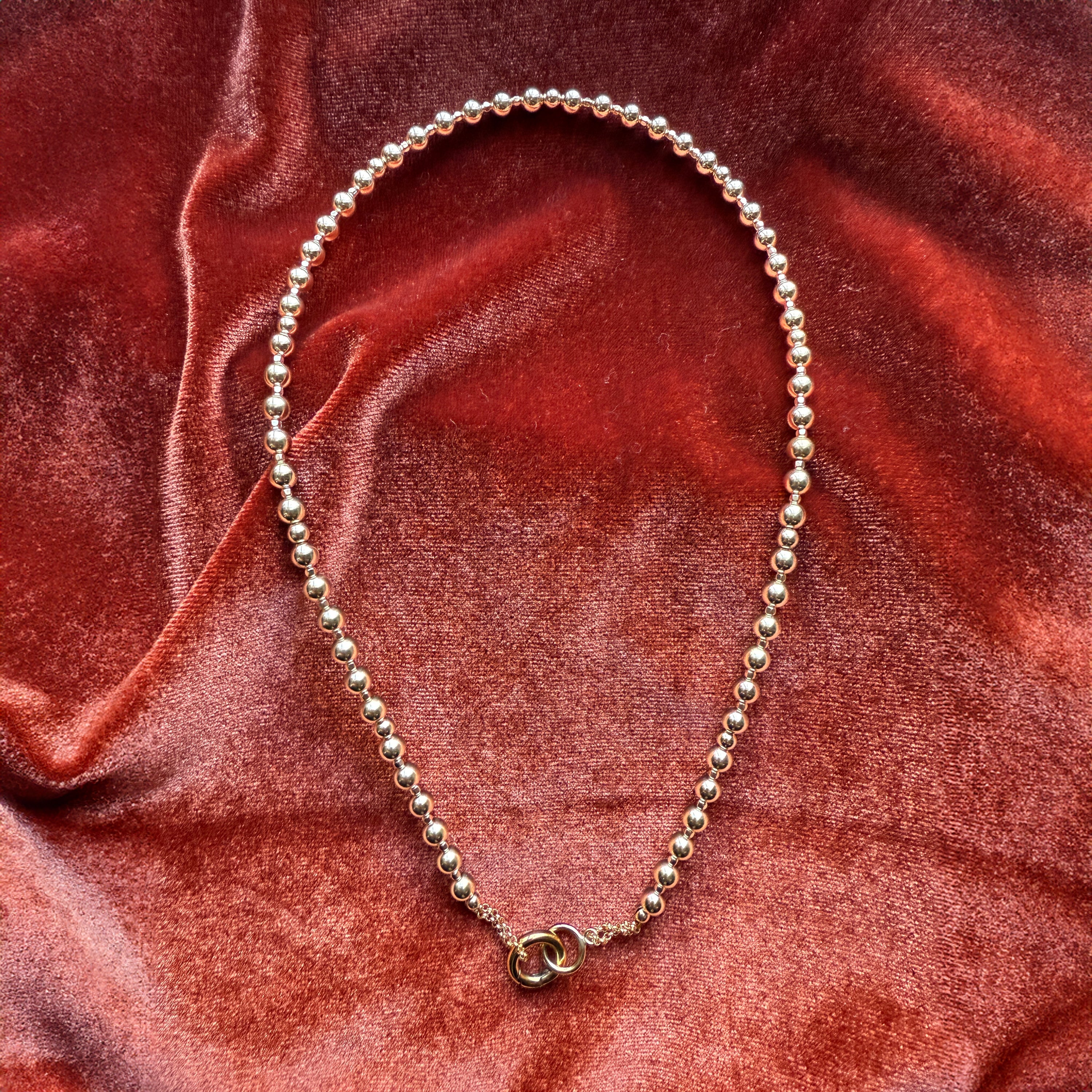 So Niice Abundance Necklace in 14k gold-filled balls and nugget beads