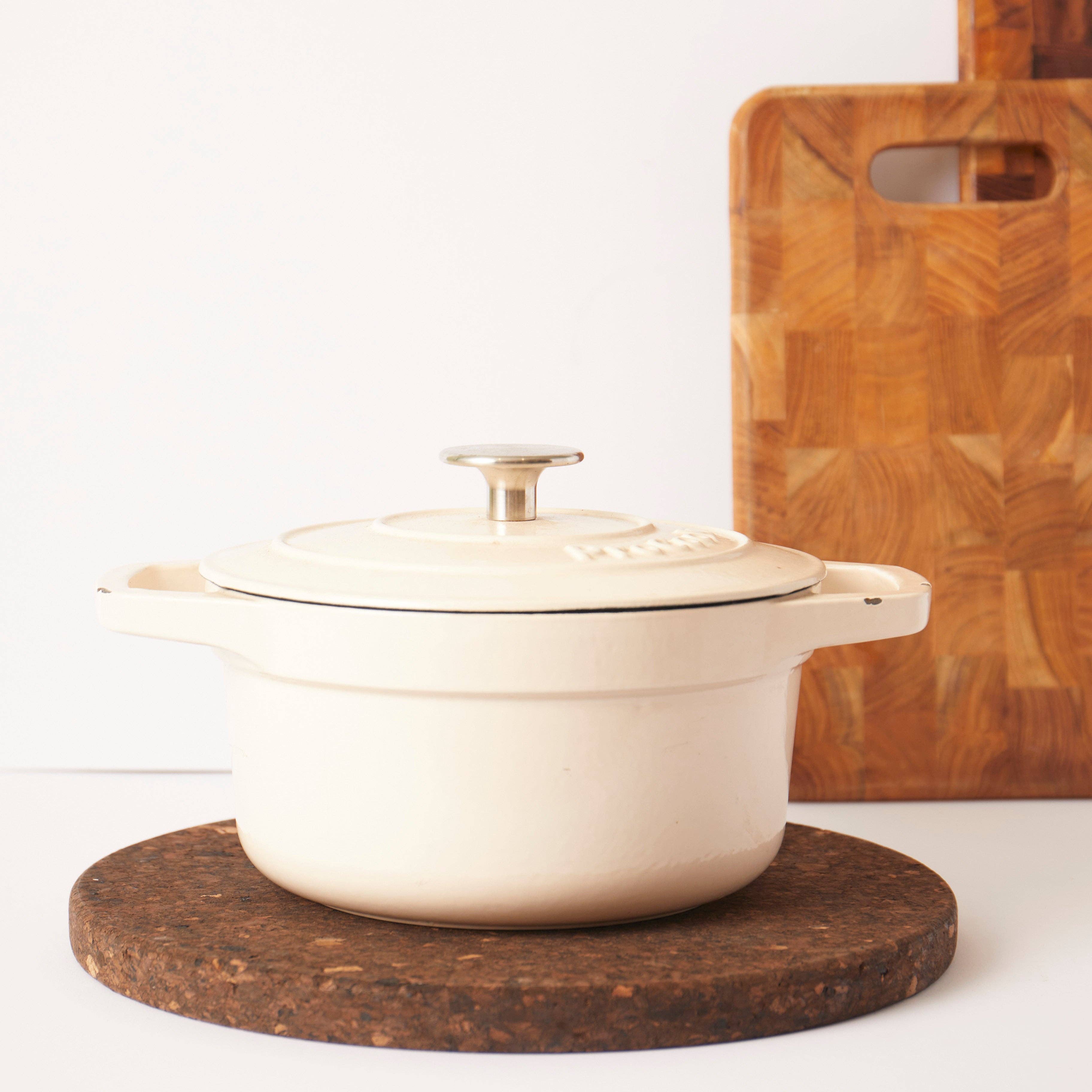 Smoked Cork Trivet Large in use