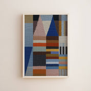 Woven Perspectives No. 04 shown framed in a styled interior