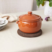 Smoked Cork Trivet Small in use