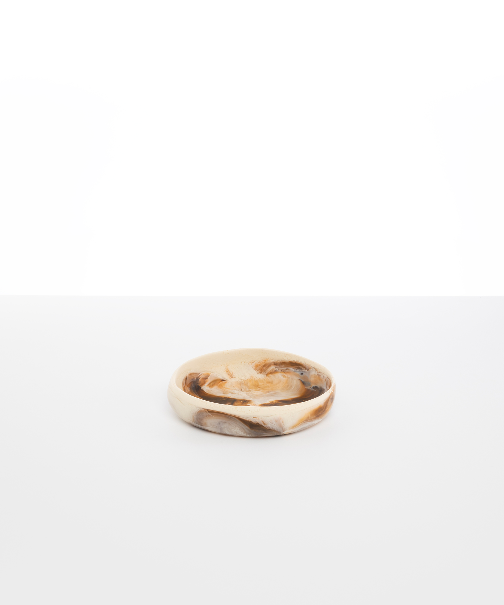 Small Earth Bowl in Light Horn by Dinosaur Designs, hand-cast resin