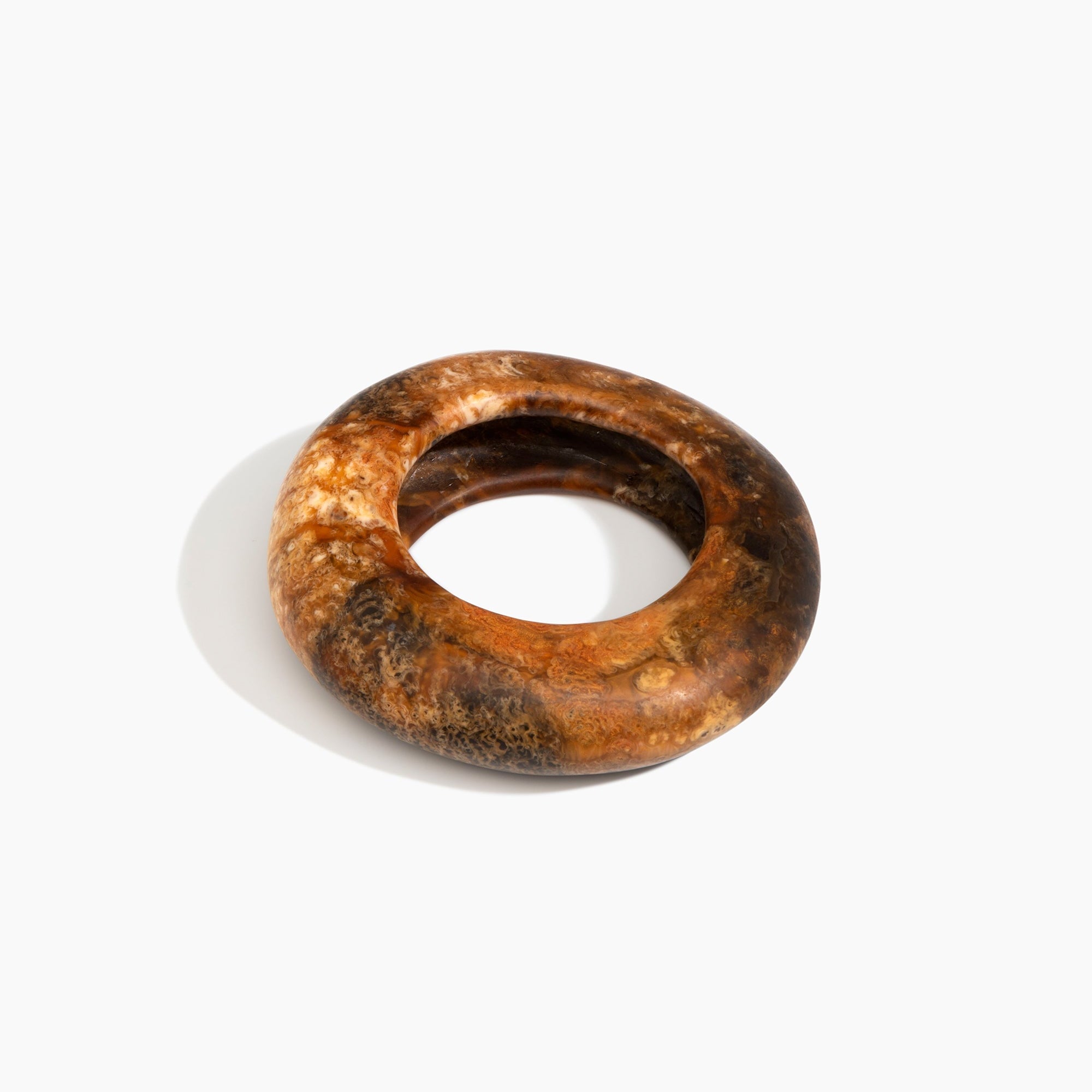Large Drift Bangle in Dark Horn by Dinosaur Designs, hand-cast resin