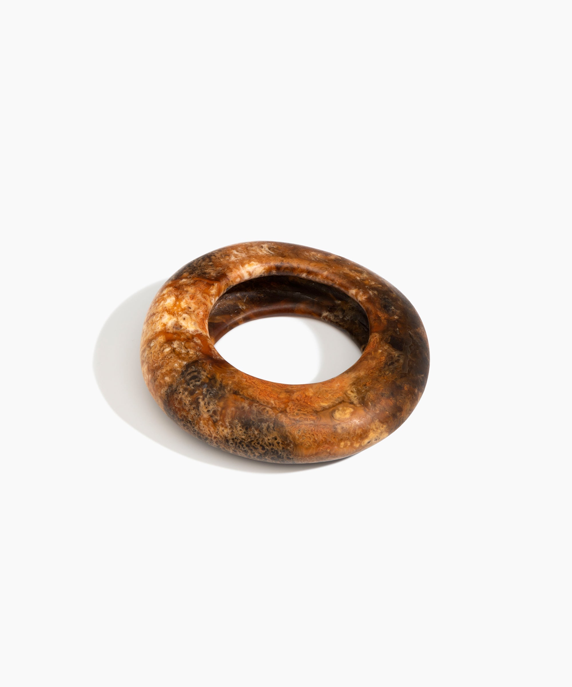 Large Drift Bangle in Dark Horn by Dinosaur Designs, hand-cast resin