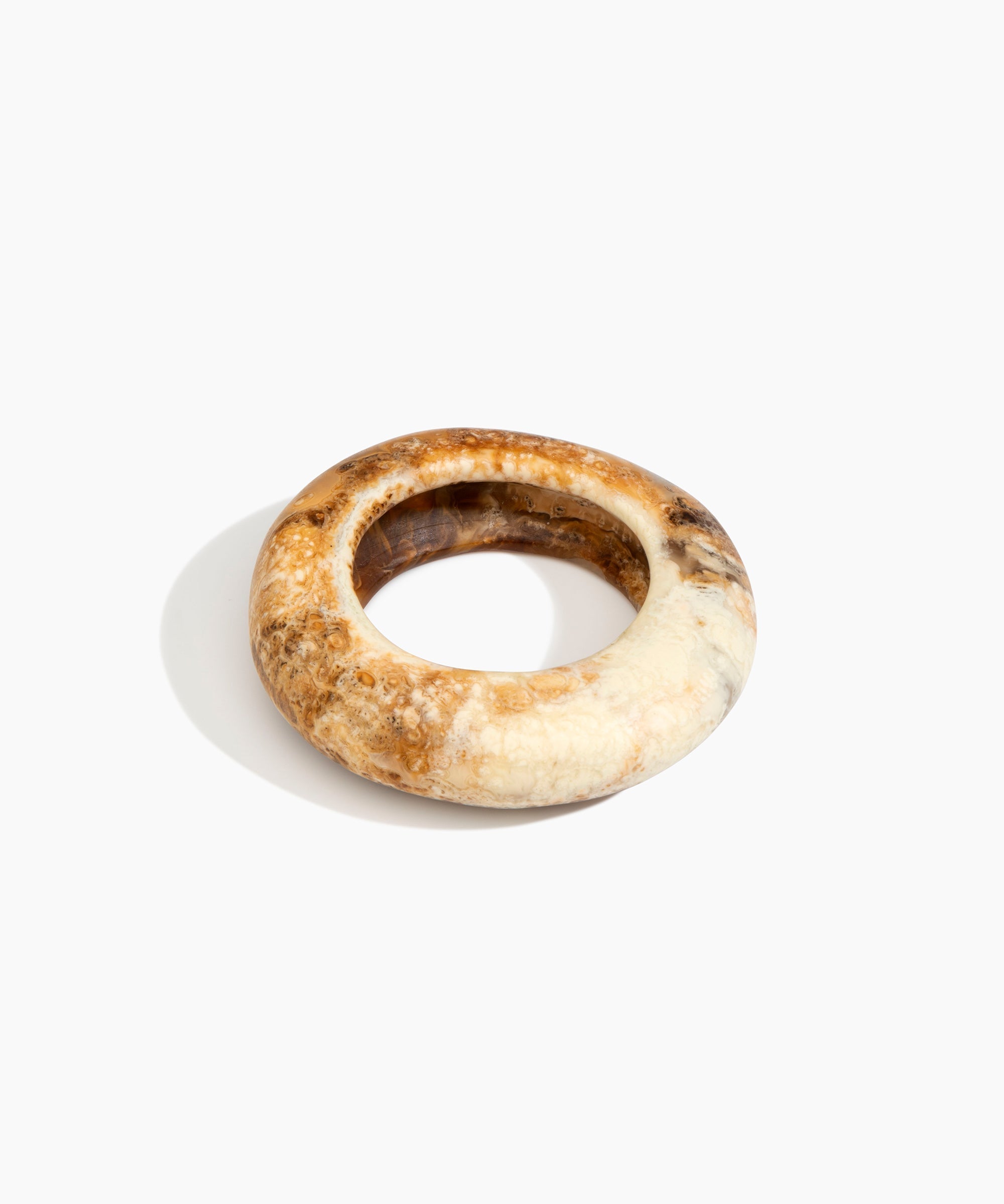 Large Drift Bangle in Light Horn by Dinosaur Designs, hand-cast resin