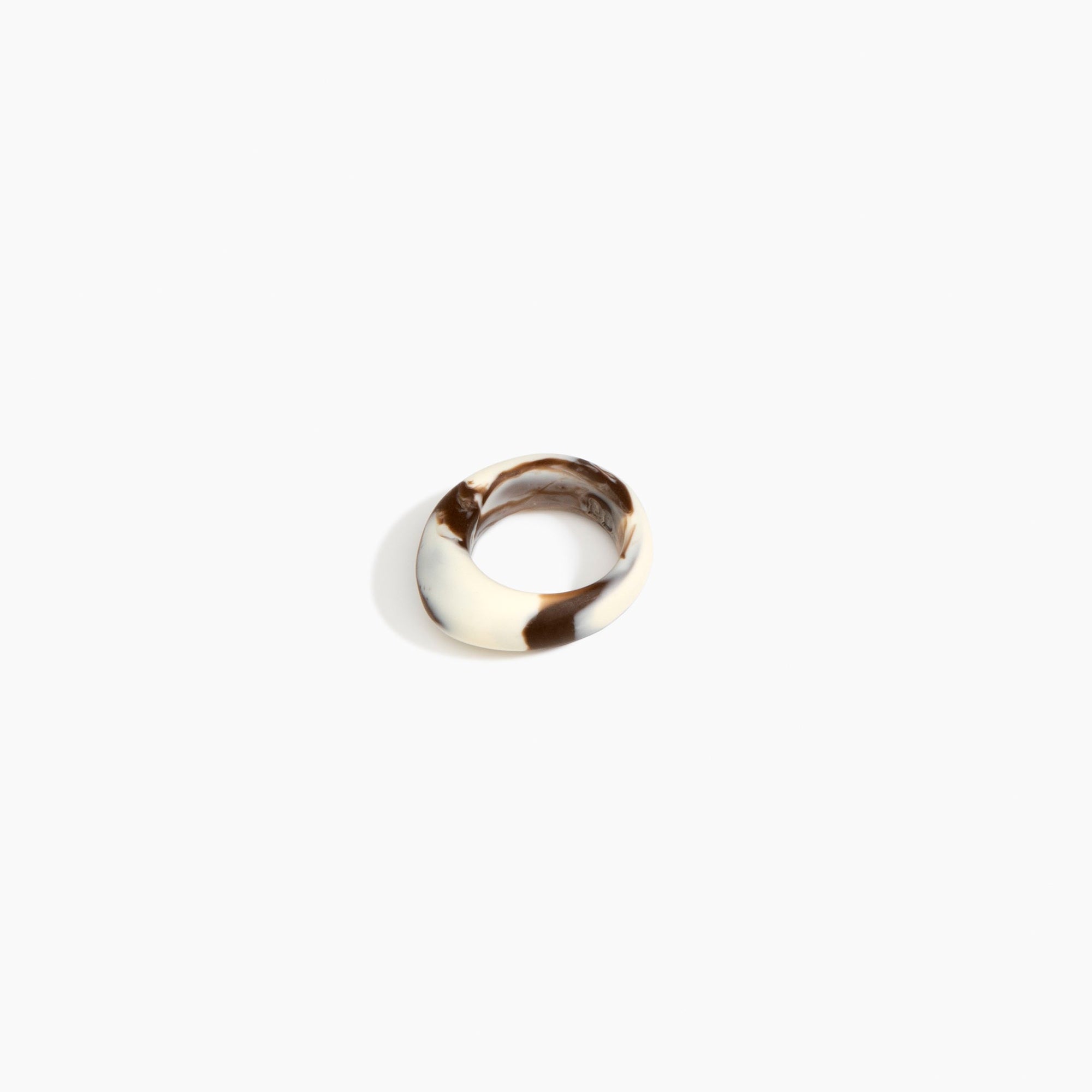 Slate Ring Narrow in Cappuccino by Dinosaur Designs, hand-cast resin