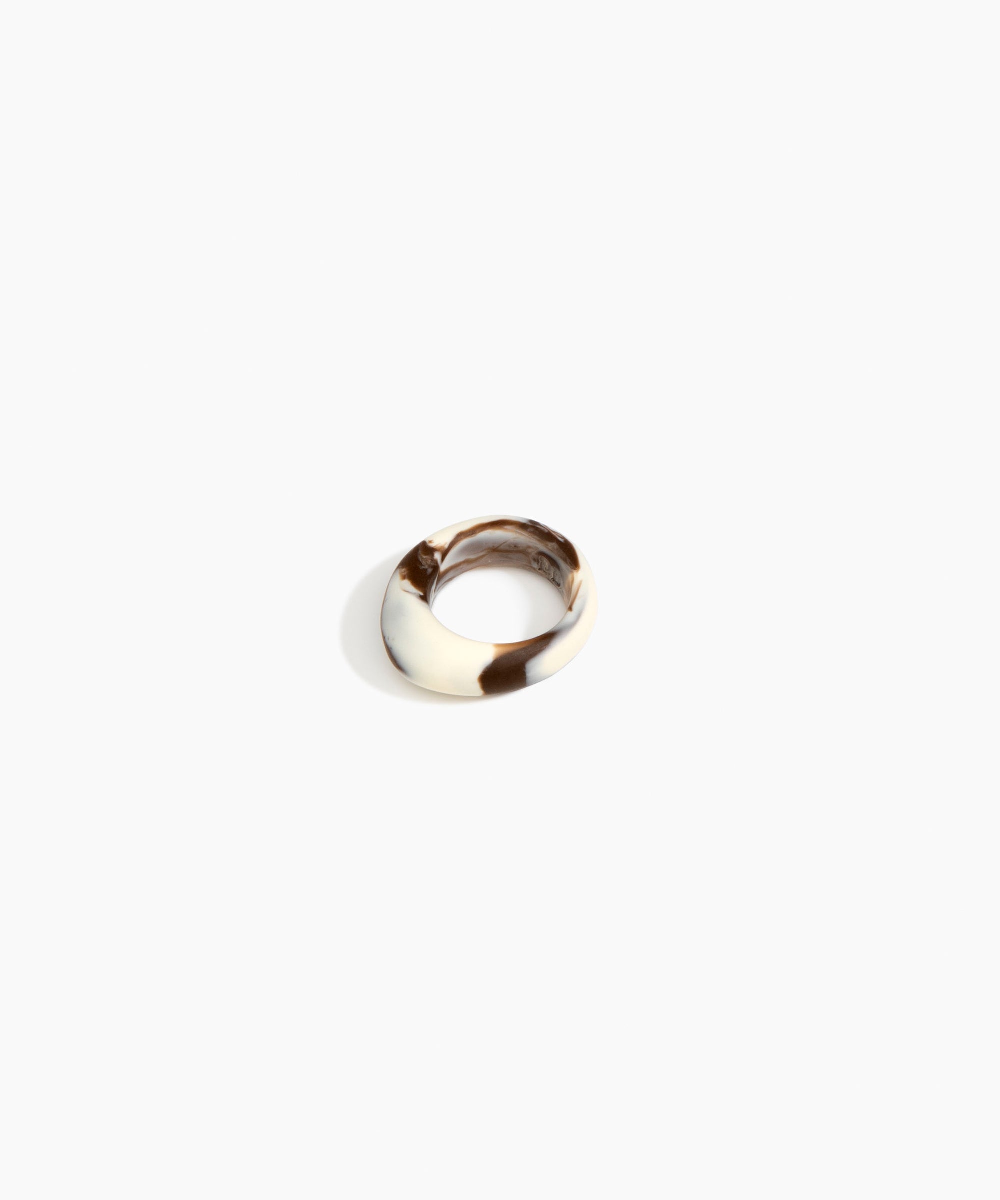 Slate Ring Narrow in Cappuccino by Dinosaur Designs, hand-cast resin