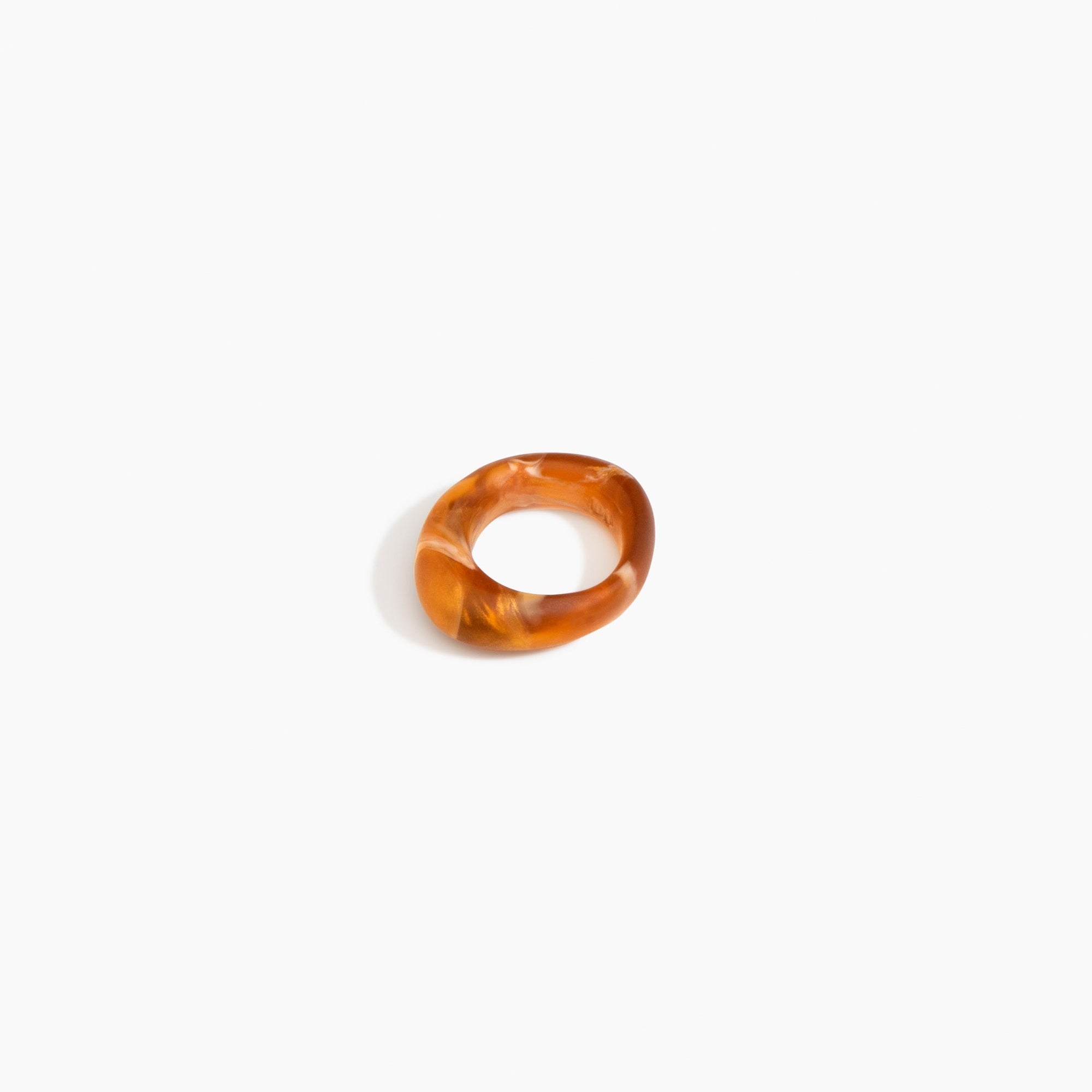Slate Ring Narrow in Dark Horn by Dinosaur Designs, hand-cast resin