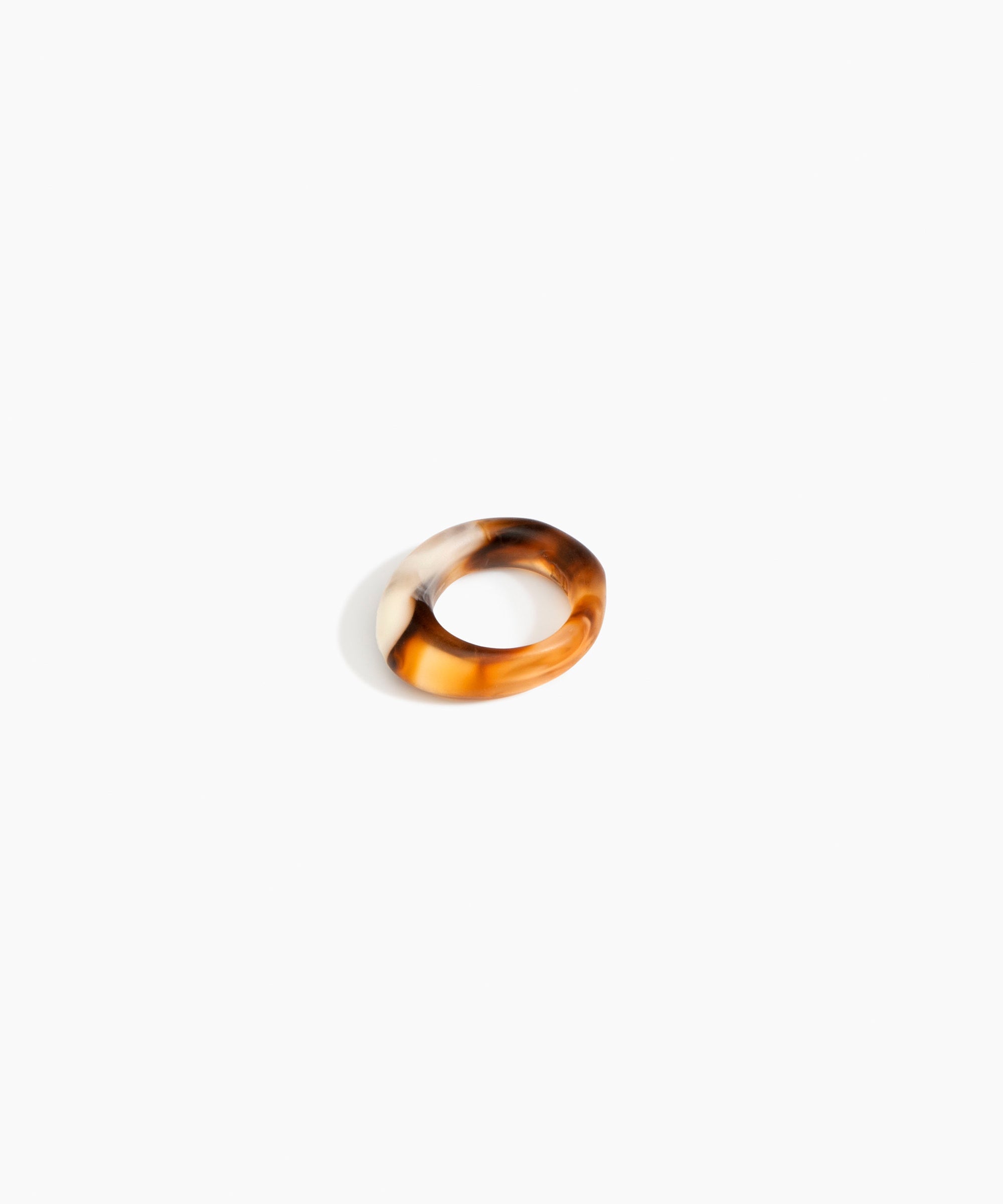 Slate Ring Narrow in Light Horn by Dinosaur Designs, hand-cast resin
