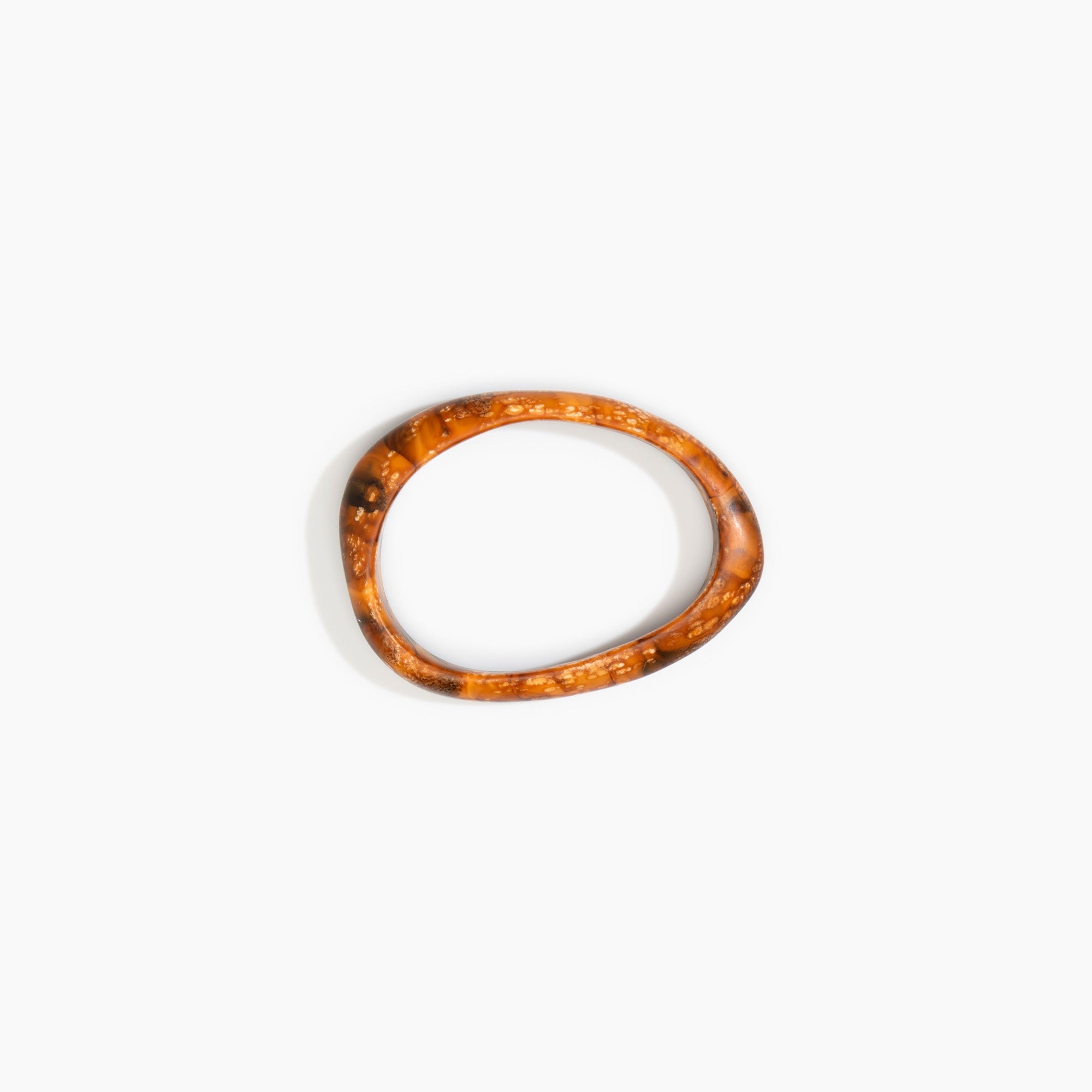 Rock Wishbone Bangle Narrow in Dark Horn by Dinosaur Designs, hand-cast resin