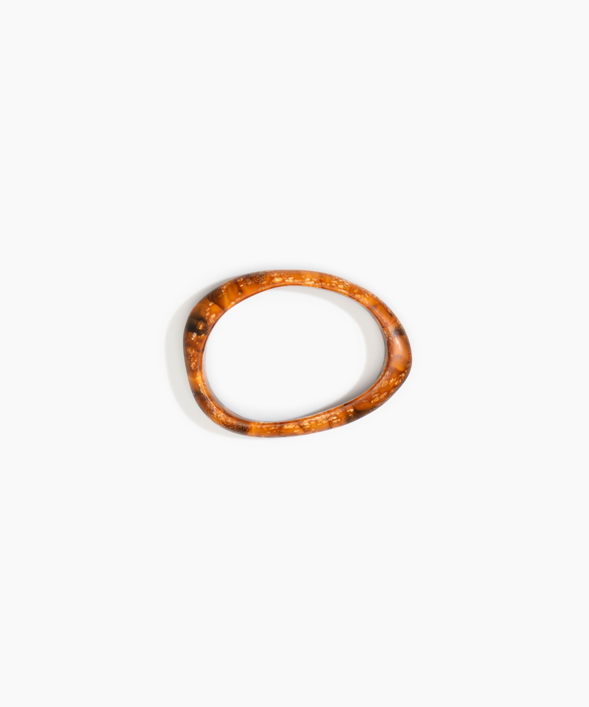 Rock Wishbone Bangle Narrow in Dark Horn by Dinosaur Designs, hand-cast resin