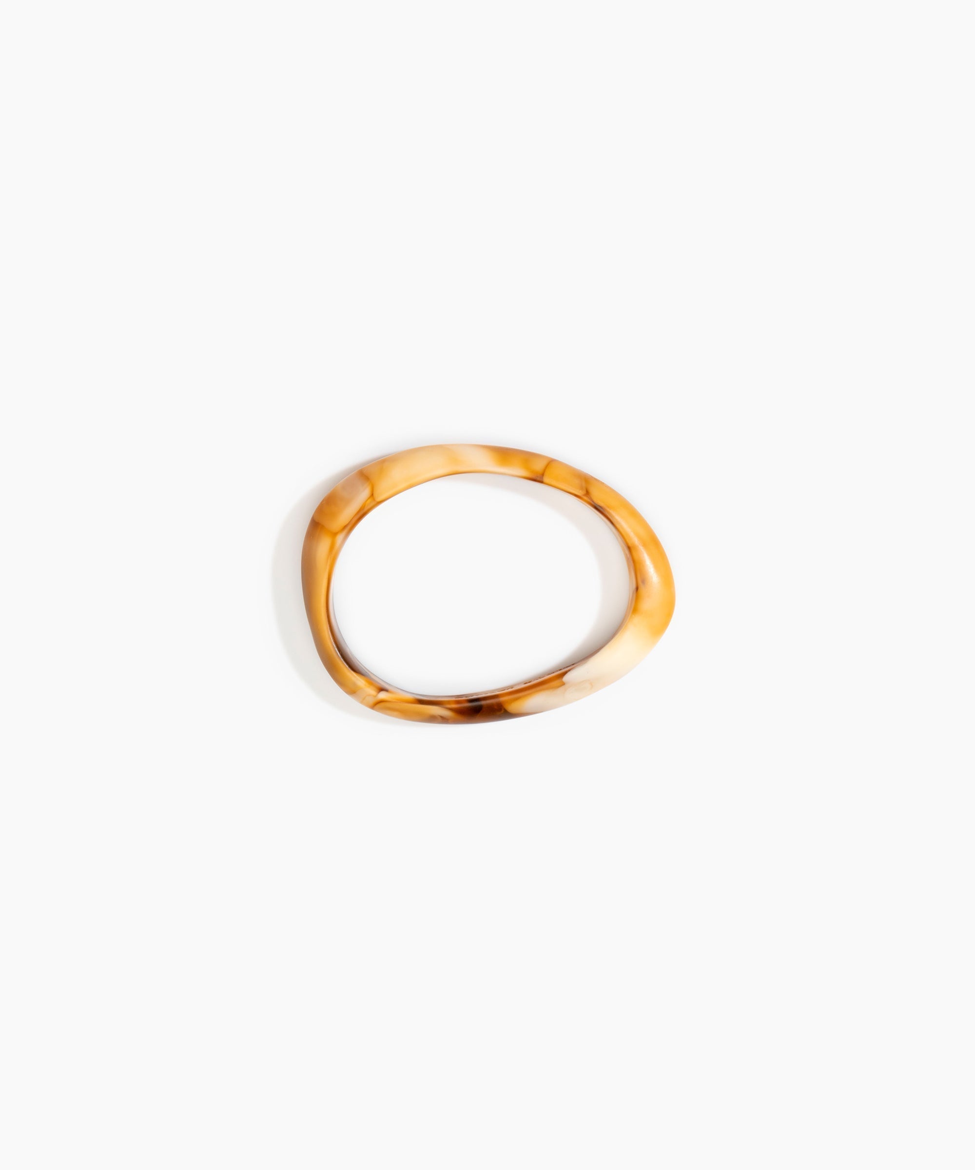 Rock Wishbone Bangle Wide in Light Horn by Dinosaur Designs, hand-cast resin