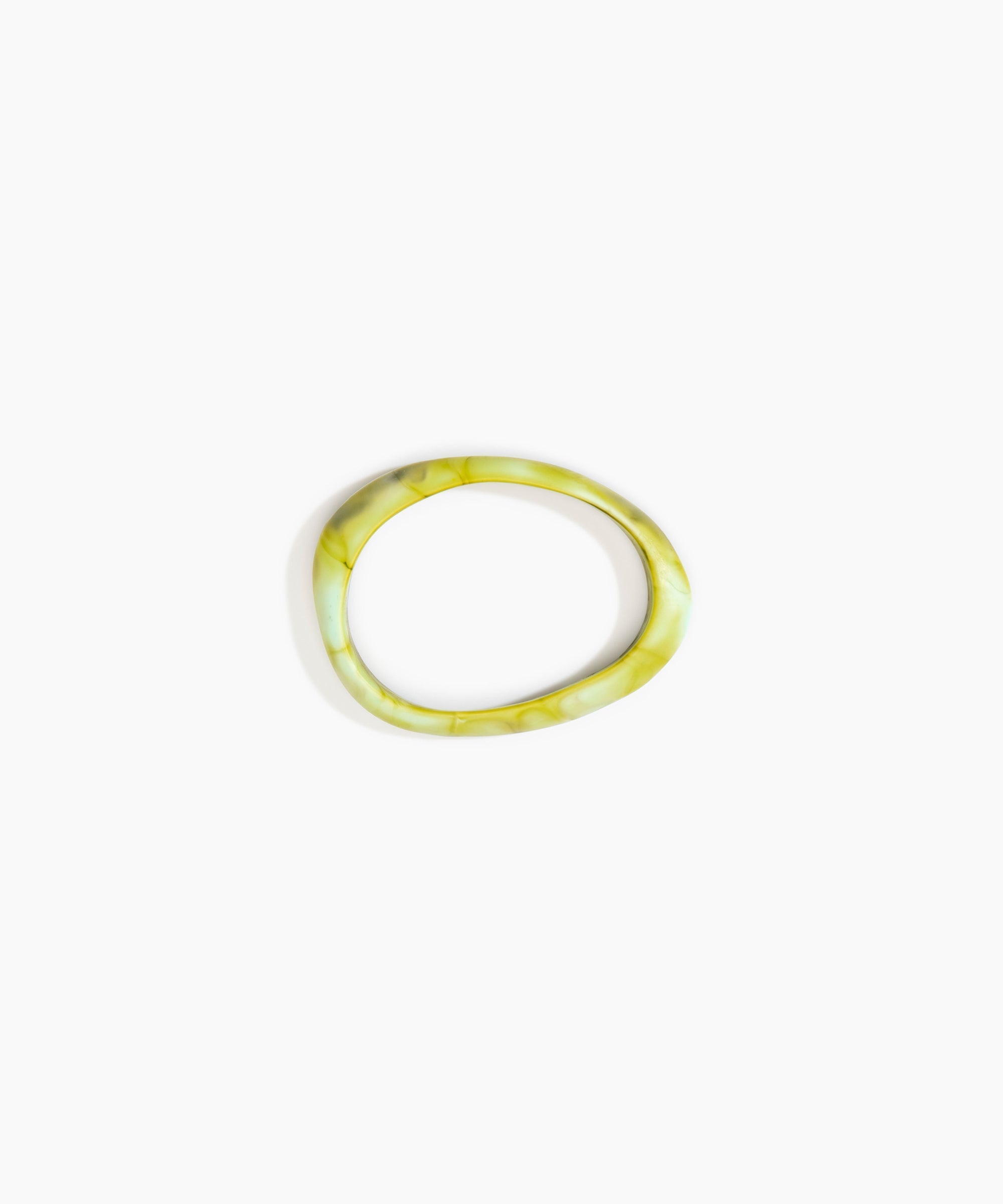 Rock Wishbone Bangle Wide in Malachite by Dinosaur Designs, hand-cast resin