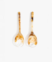 Long Stone Servers in Light Horn by Dinosaur Designs, hand-cast resin