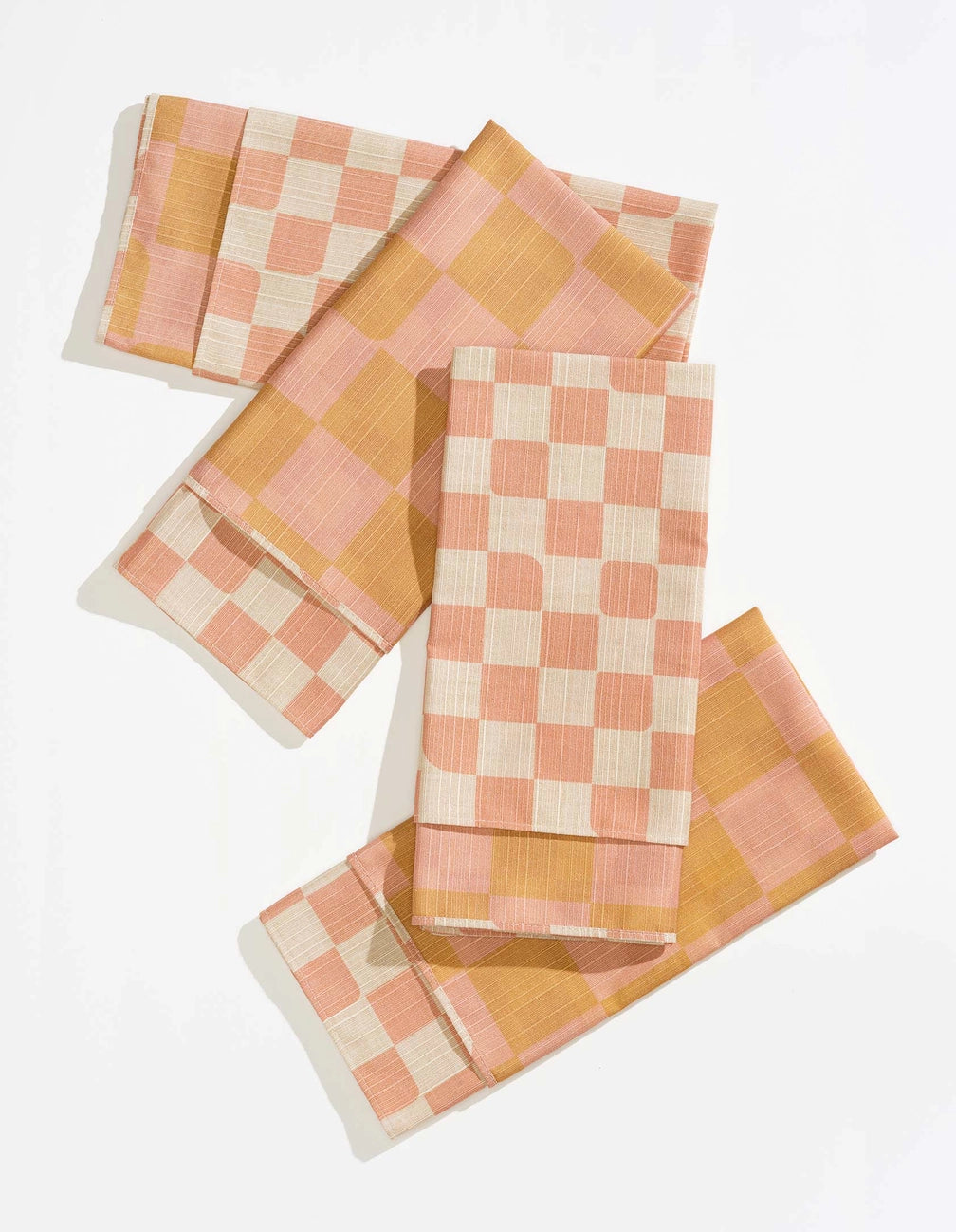 Checker Dinner Napkins - Rosewood