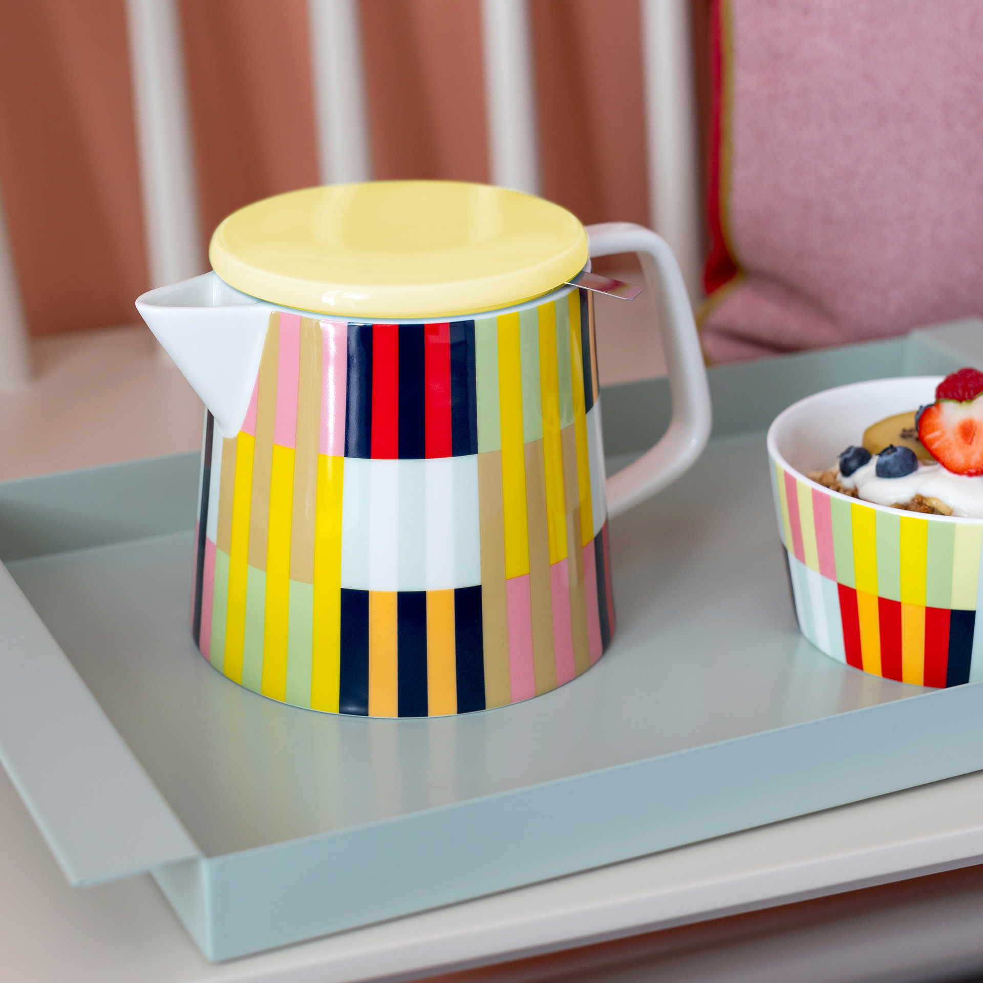 Remember Havanna teapot styled on a tray